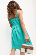 Teal Textured Sleeveless Midi Dress (2)