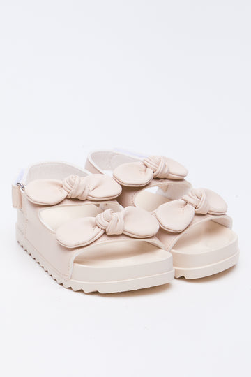 Cream Bow Moulded Sandals