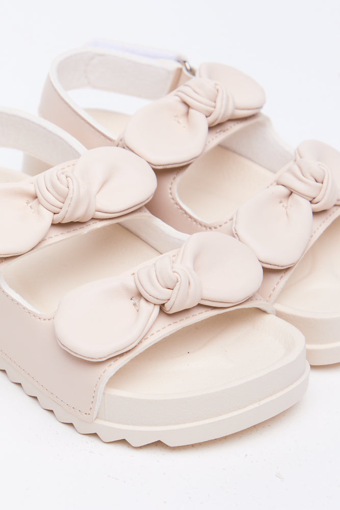 Cream Bow Moulded Sandals (2)