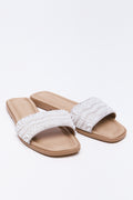 Cream Pearl Detail Mule Sandals