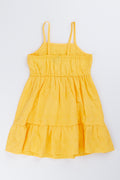 Yellow Embroidered Tiered Dress (2)