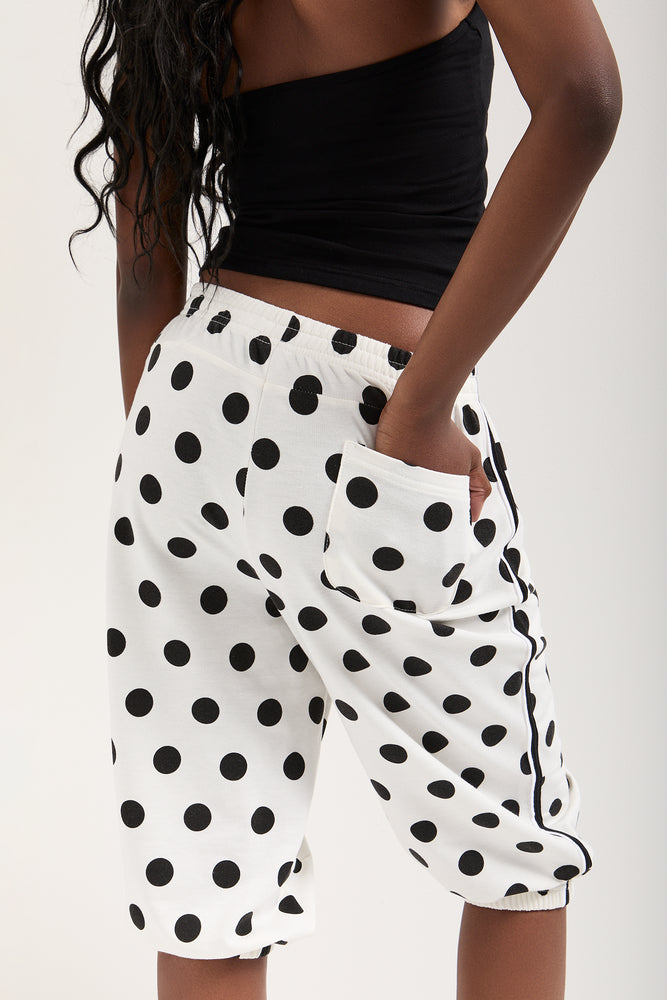 Polka Dot Fleece Capri Pants (3)