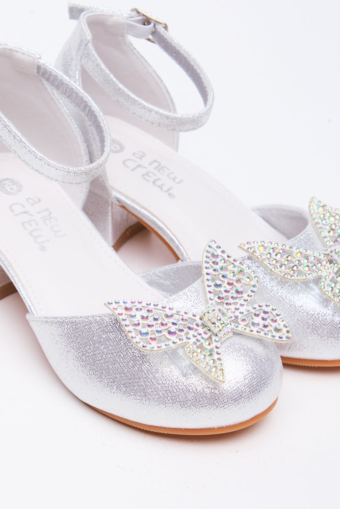 Silver Butterfly Trim Block Heels (2)