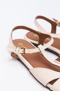 Cream Flat Cage Sandals (3)
