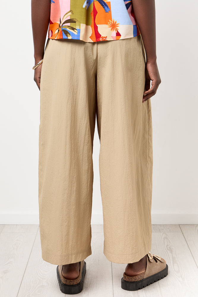 Beige Wide Leg Cropped Pants (2)