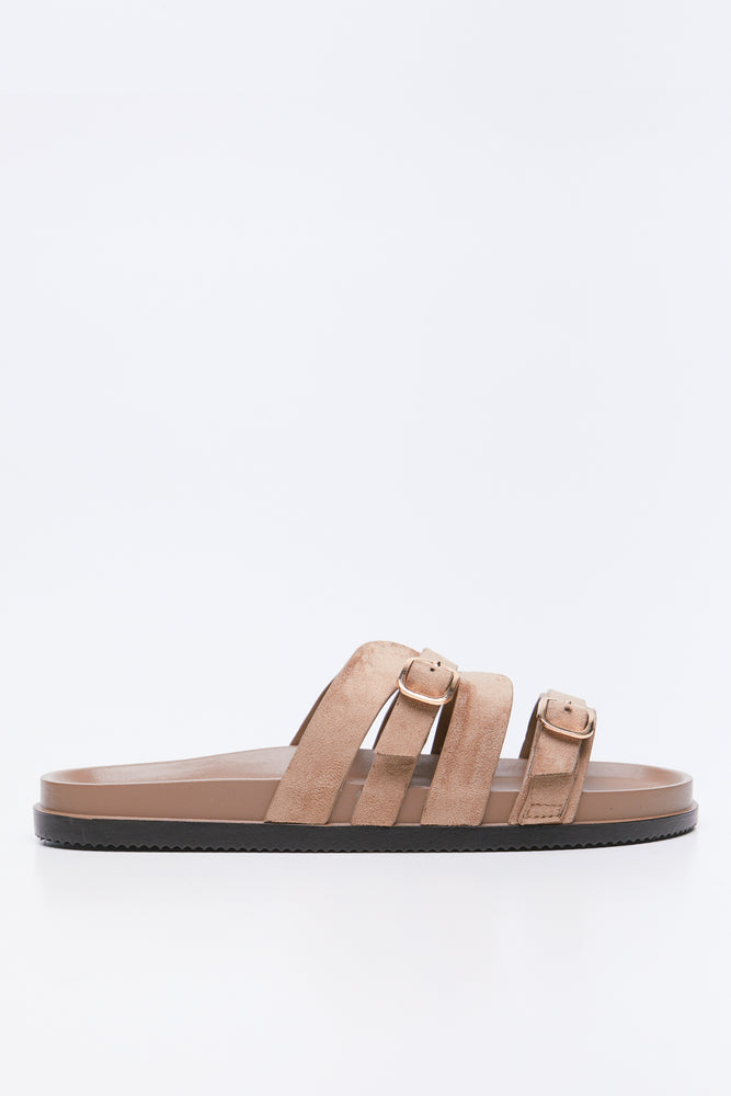Tan Suede Buckle Sandals (1)