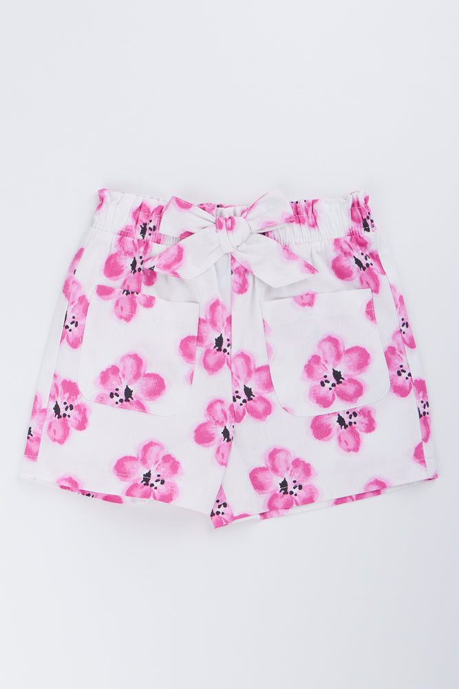 Floral Print Cotton Woven Shorts