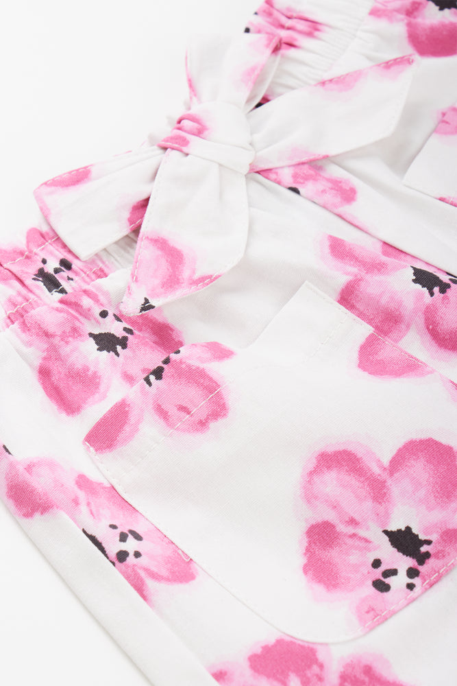 Floral Print Cotton Woven Shorts (1)