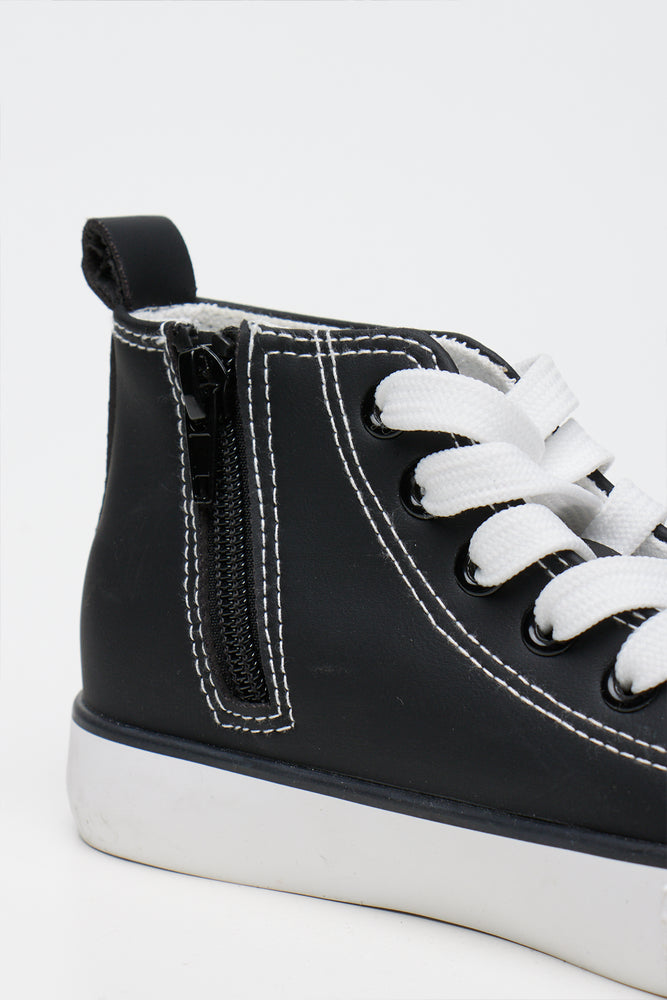Black Beaded High Top Sneakers (3)