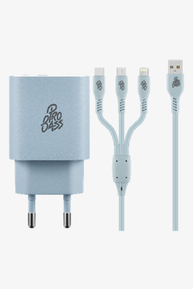 Blue Pro Bass 20W Fast Charger 3 in 1