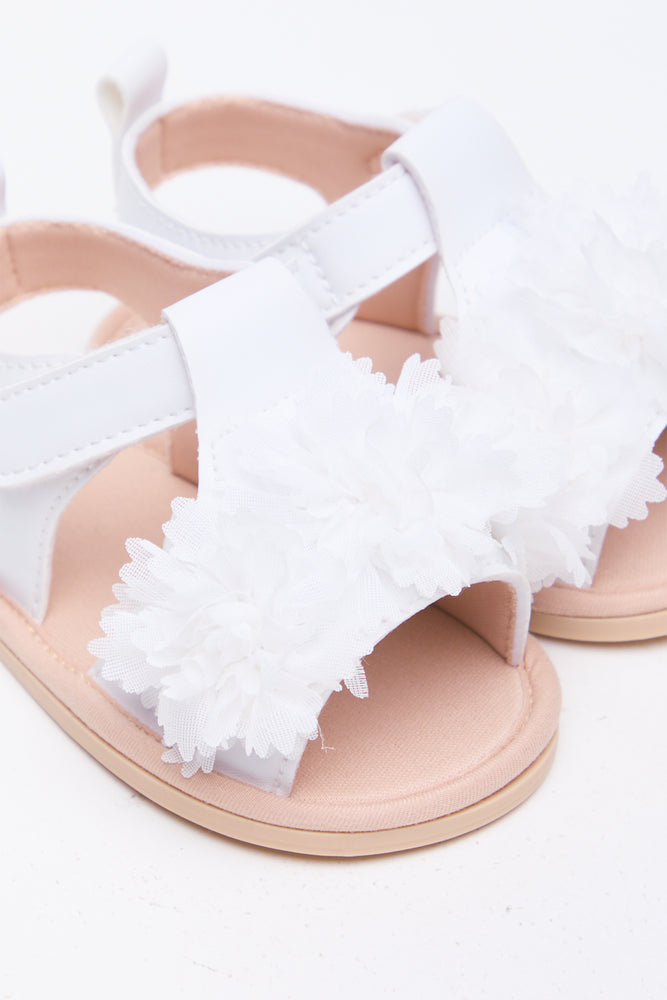 White Floral Detail Sandals (2)