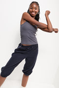 Charcoal Ribbed Strappy Vest