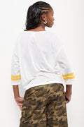 White Lace Detail Cropped Soccer Tee (2)