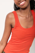 Red Ribbed Strappy Vest (3)