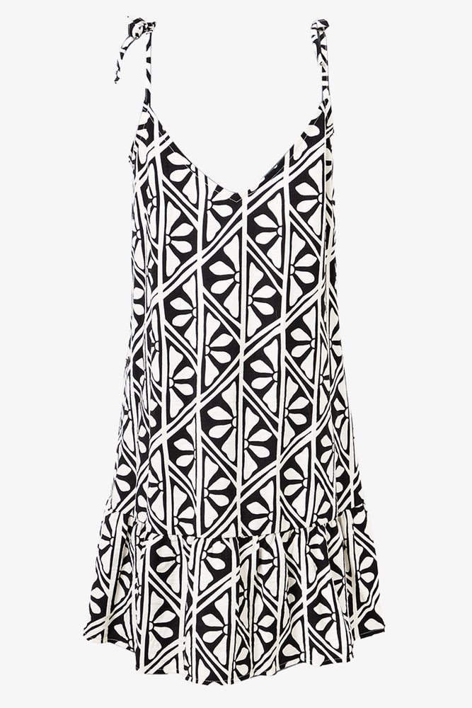 Black & White Geometric Tiered Dress (1)