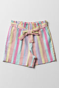 Striped Paperbag Waist Shorts