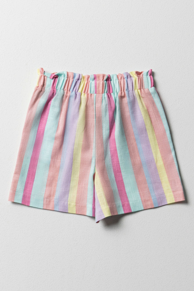 Striped Paperbag Waist Shorts (2)