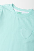 Mint Long Sleeve Heart T-Shirt (1)