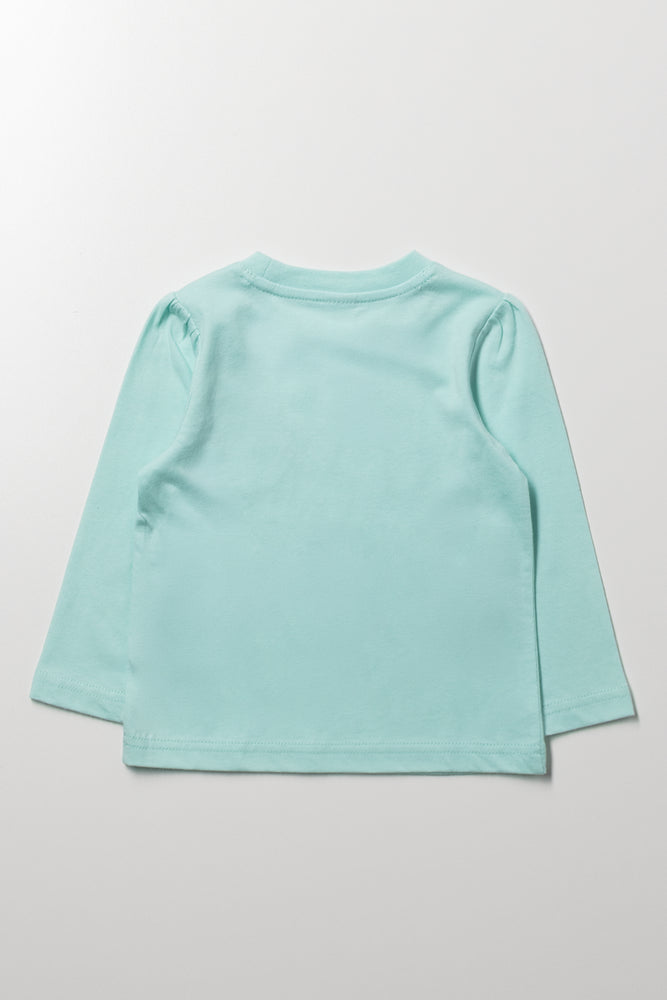 Mint Long Sleeve Heart T-Shirt (2)