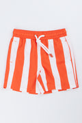 Orange Stripe Swim Shorts