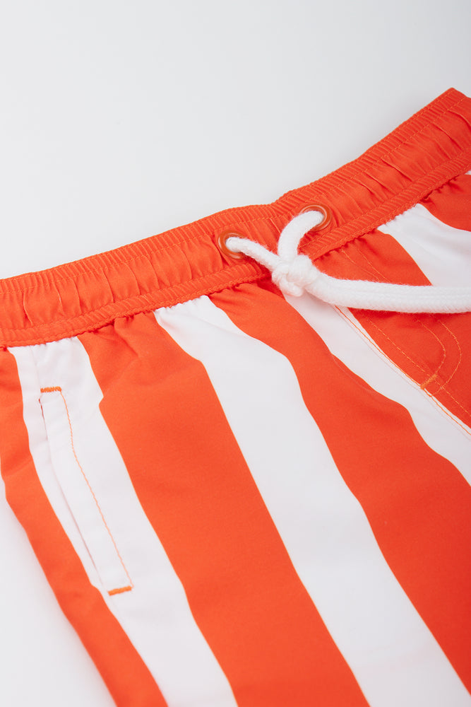 Orange Stripe Swim Shorts (1)