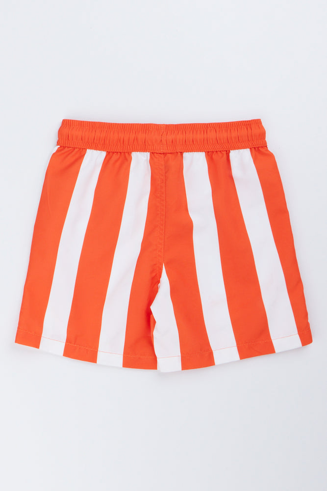 Orange Stripe Swim Shorts (2)
