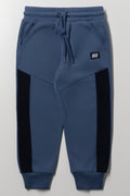 Textured Inset Trackpants Blue