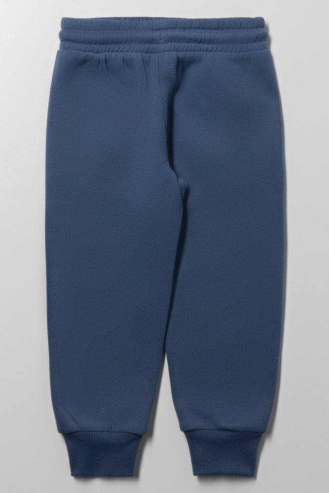 Textured Inset Trackpants Blue (2)