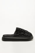 Charcoal Quilted Open Back Slippers (1)