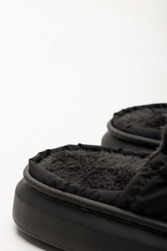Charcoal Quilted Open Back Slippers (3)