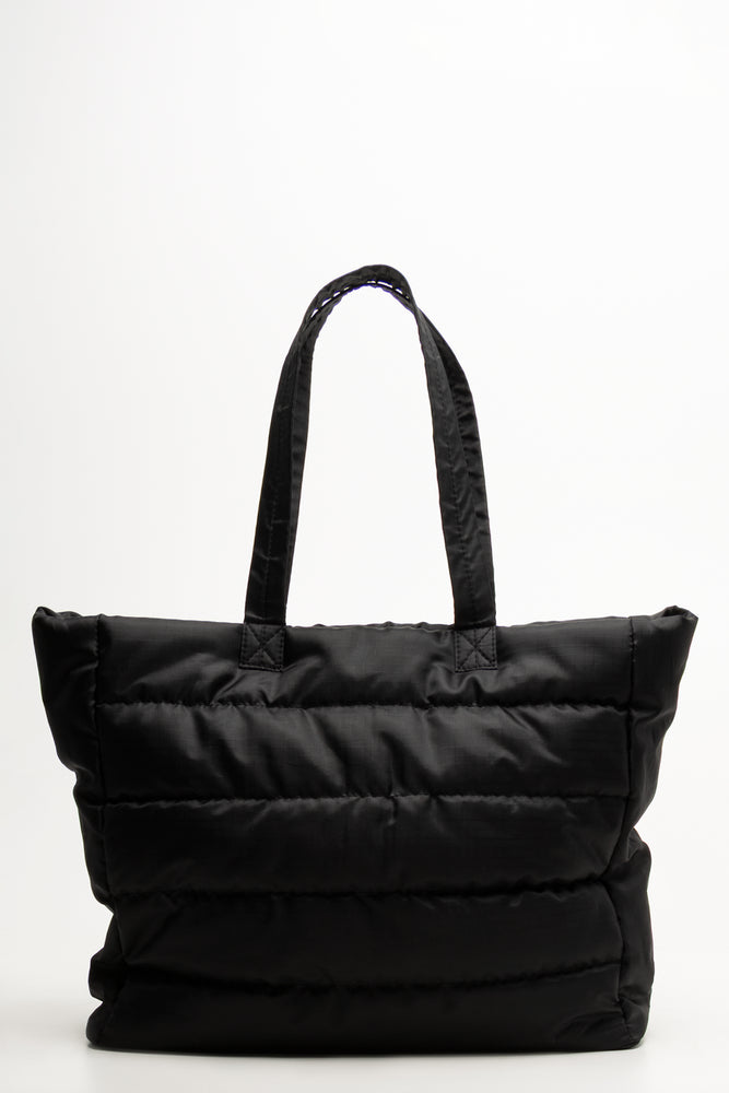 Black Quilted Padded Shopper Bag