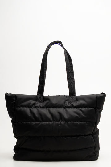 Black Quilted Padded Shopper Bag