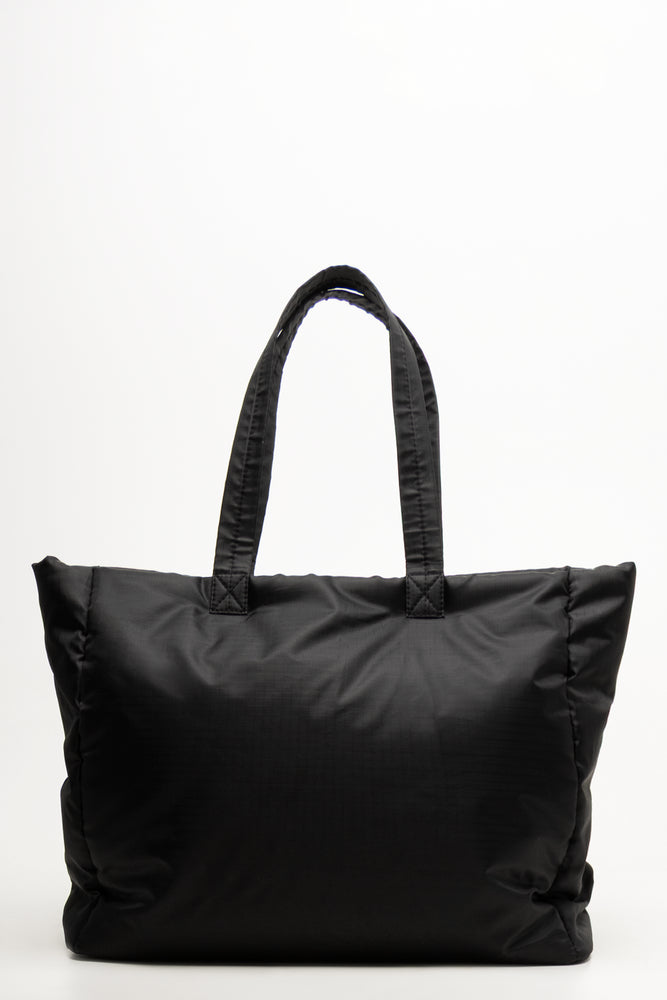 Black Quilted Padded Shopper Bag (2)