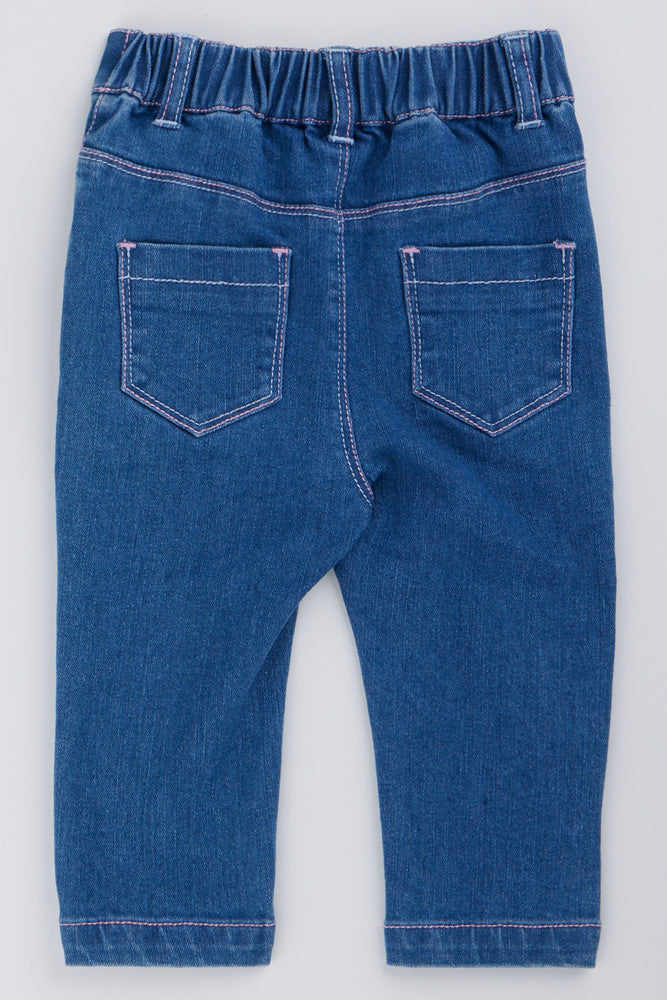 Blue Embroidered Skinny Denim Jeans (2)