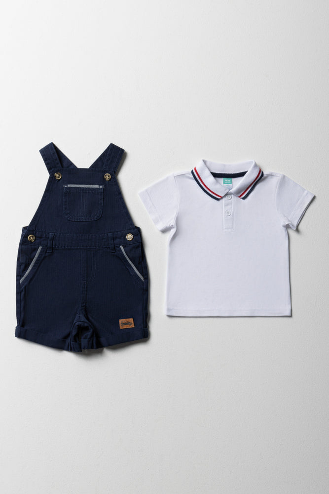 Navy Dungaree And White Golfer Set (4)