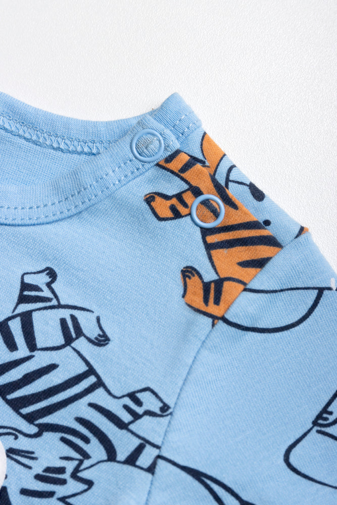 Blue Animal Print Romper (1)