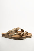 Taupe Toe Post Footbed Sandals
