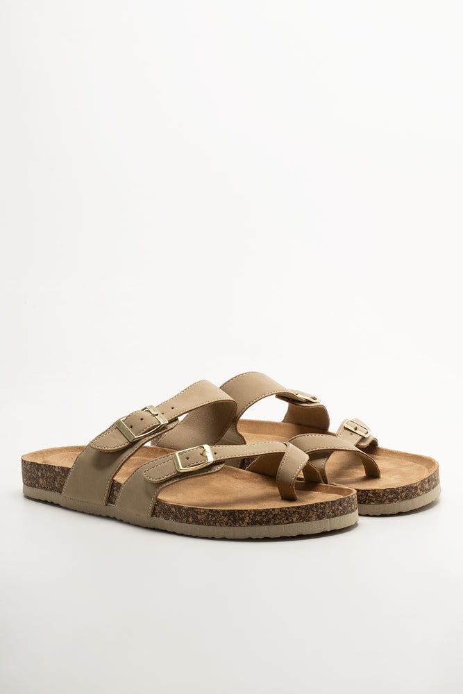 Taupe Toe Post Footbed Sandals