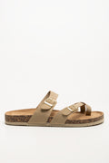 Taupe Toe Post Footbed Sandals (1)
