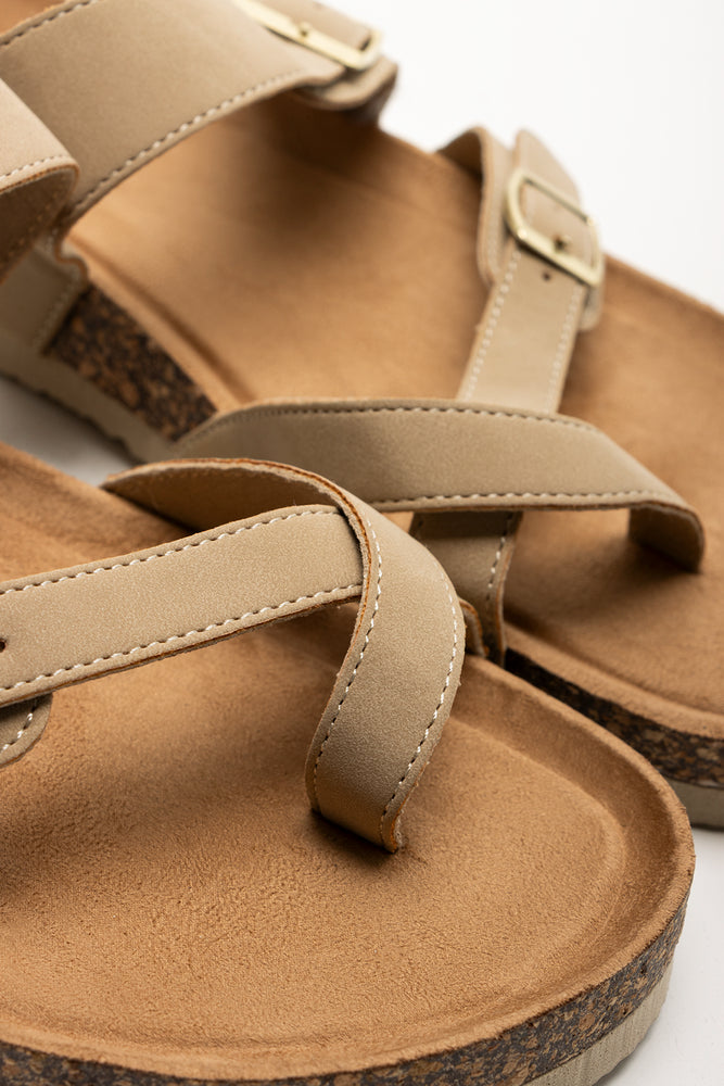 Taupe Toe Post Footbed Sandals (2)
