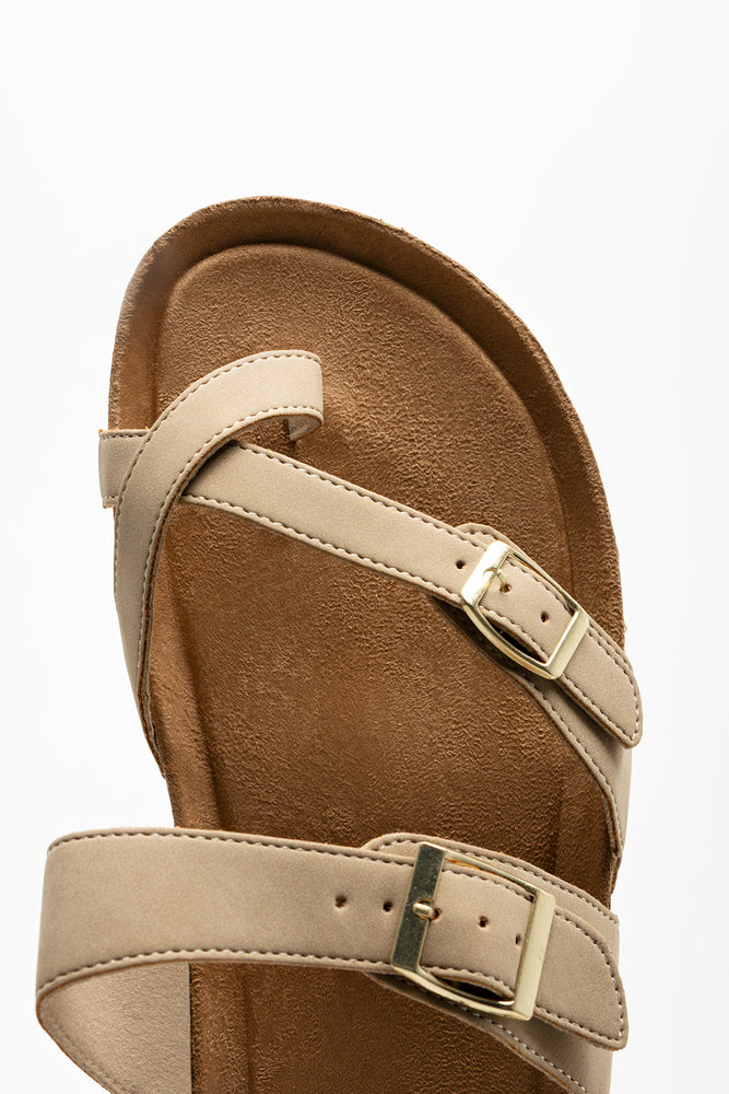 Taupe Toe Post Footbed Sandals (4)