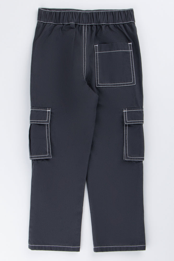 Charcoal Cargo Twill Pants (2)