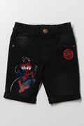 Black Spider-Man Denim Shorts