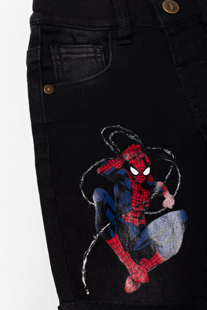 Black Spider-Man Denim Shorts (2)