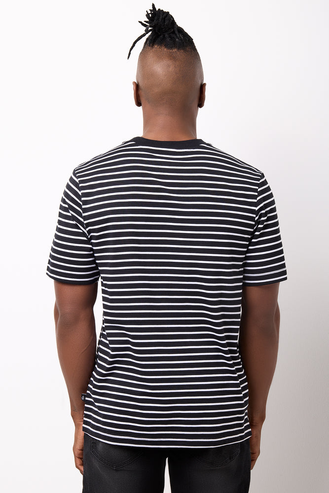 Black & White Regular Fit Stripe T-Shirt (2)