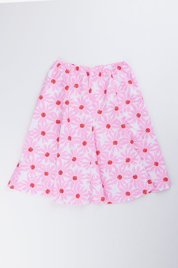Pink Floral Midi Skirt