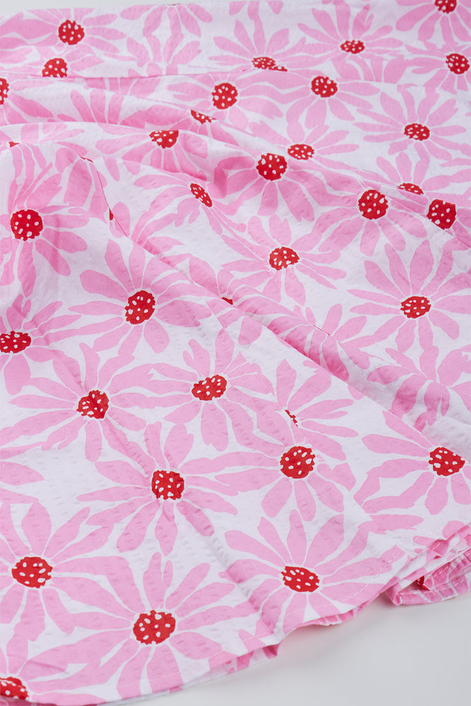 Pink Floral Midi Skirt (1)