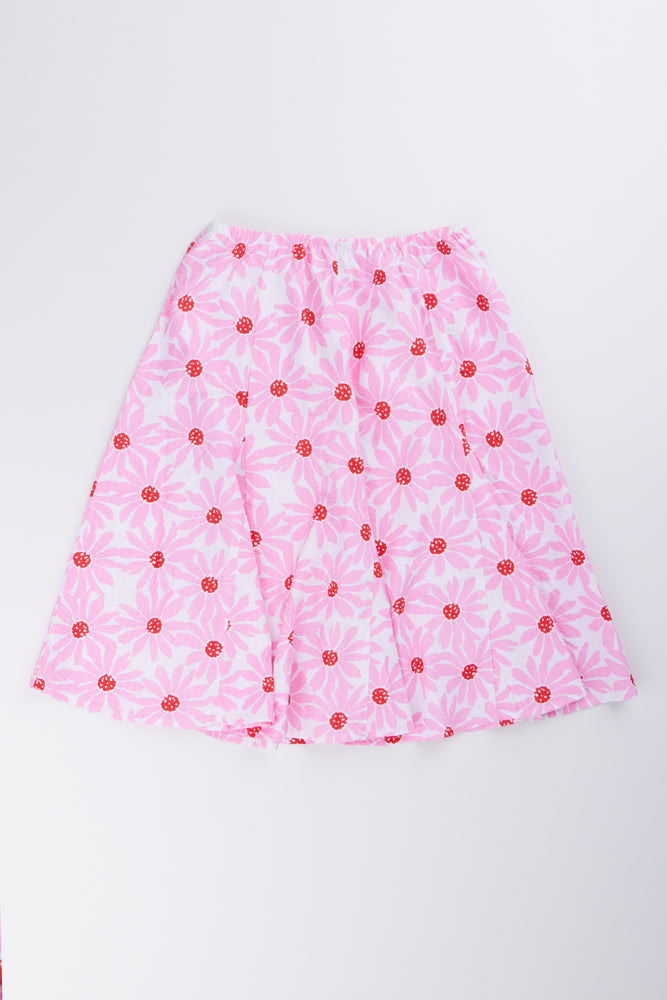 Pink Floral Midi Skirt (2)