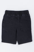 Black Denim Pull On Shorts (2)