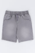 Grey Denim Pull On Shorts